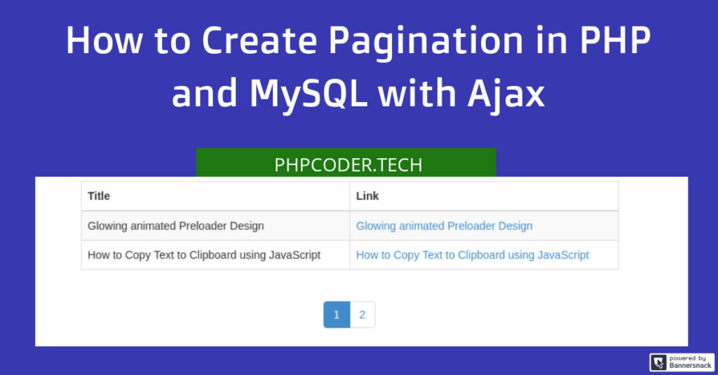 create pagination in php ajax