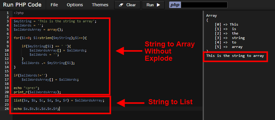 How to convert string to list in PHP