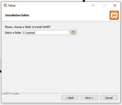 XAMPP setup path